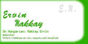 ervin makkay business card